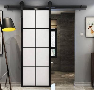 China Waterproof Aluminum Frame Frosted Glass Sliding Barn Shower Doors Mirror Door Pocket Door for sale