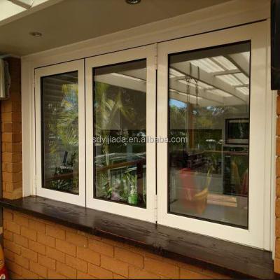 China Simple design sound insulation aluminum window tempered glass sliding aluminum stained glass windows with blinds for sale