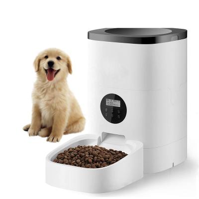 China Wholesale 4L/6L Cat Food Dispenser Feeder With Stainless Bowl Catcher Automatic Pet Smart Automatic Synchronized Dog Food Feeder for sale