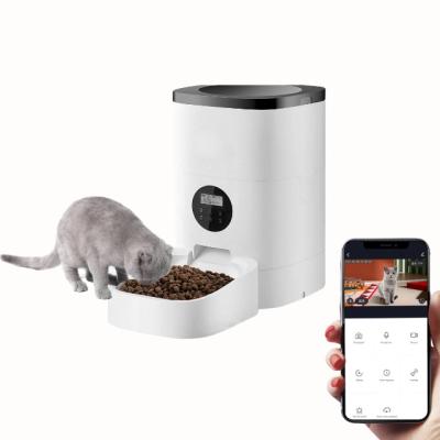 China New Arrival 4L/6L Automatic Pet Food Feeder Automatic Chip Pet Wheels Smart Automatic Pet Food Dispenser Feeder for Dogs and Cats Sensor for sale