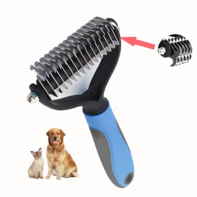 China New Design ODM/OEM New Design Cat Dog Grooming Comb Stainless Steel Pet Hair Remover Healthy Stocked Cleaning Brush for Dogs and Cats for sale