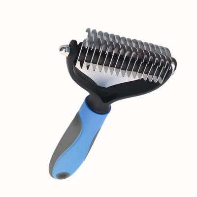 China Manufacturer Direct Sale Self Stocked Button Dog Cat Pet Safe Dematting Hair Clean Brush Comb With Masaging Pearl On Tips for sale