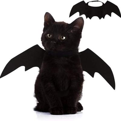 China Stocked New Design Fashion Halloween Pet Clothes Cool Puppy Cat Bat Hoodie Costume Cat Dog Clothes T-shirts Black Cloth Invest Bat Wings for sale