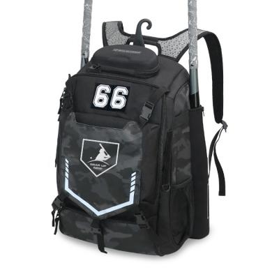 China Professional Waterproof Custom Baseball Bag Black Camouflage Baseball Bag Backpack for sale