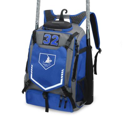 China Royal Blue Professional Waterproof Custom Baseball Bag Charcoal Baseball Bat Backpack for sale