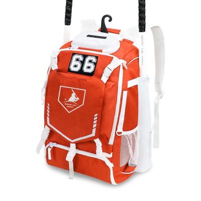 China Professional Waterproof Custom Baseball Bag Bat Bag Orange White Baseball for sale