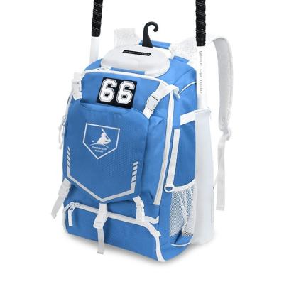 China Professional Waterproof Custom Carolina Blue Softball Backpack Baseball Bag for sale