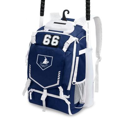 China Professional Waterproof Custom Baseball Bag Navy Blue Baseball Backpack With EVA Case for sale