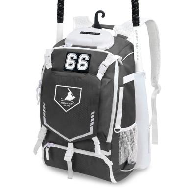 China Professional Waterproof Custom Baseball Bag Charcoal Blank Baseball Backpack for sale