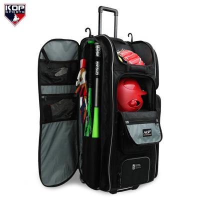 China Professional Player Baseball Bat Bag With Kit Bag Long Trolley Slowpitch Speed ​​Baseball 6 Bat Large Capacity Bat Storage Roll Equipment Cooler Bag With Wheels For Catcher for sale