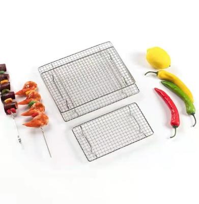 China Easily Cleaned Stainless Steel Barbecue Wire Mesh Net Rectangular Cooking Grill BBQ Grill Nets for sale