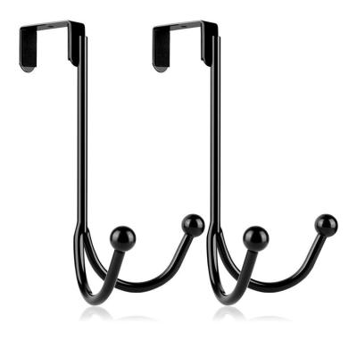 China Workable Amazon over the door double hanger hooks, metal twin hooks organizer for hanging coats, hats, robes, for sale