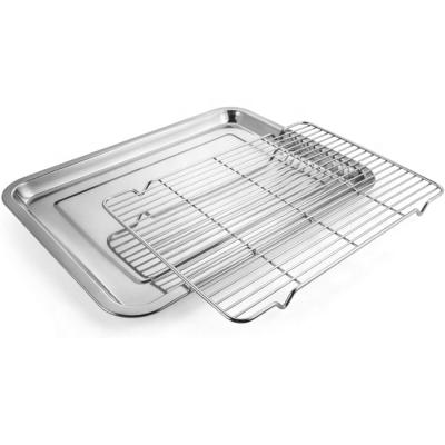 China Stocked Stainless Steel Cooling Rack For Baking Cake Pan Oven Tray Accessory Baking Rack for sale