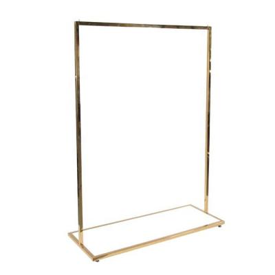 China Glass or wood fashion clothing retail store double sided steel display stand for sale