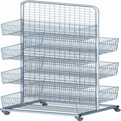 China Mesh Fence Stacking Wire Baskets Display Rack , Mesh Storage Rack for sale