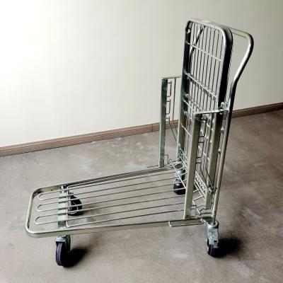 China Foldable Supermarket Hand Truck Cart Warehouse Wire Mesh Heavy Duty Heavy Duty 2 Layer Platform Hand Picking Trolley for sale