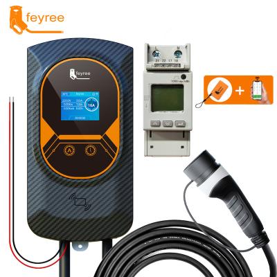 China Feyree DLB EV EVSE Wallbox Type2 32A 7.6KW Dynamic Load Balancing APP Function 11KW 22KW APP Charging Station Electric Home Charging Car for sale