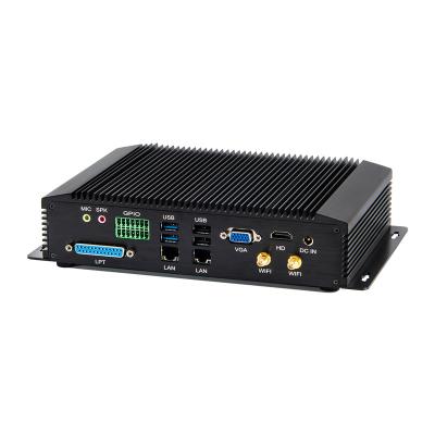 China Eglobal Industrial Mini Fanless Industrial PC with Intel Core i3 7020U DDR4 6 R232 GPIO LPT P/S2 Gaming Mini Desktop Computers for sale