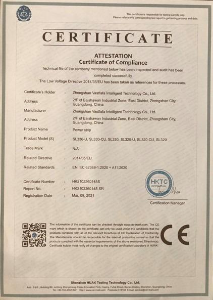 CE - Zhongshan Vastfafa Intelligent Technology Co., Ltd.