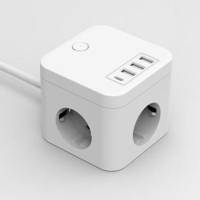 China EU Power Strip USB Plug Extension Travel Residential / Multipurpose Socket Smart Cube for sale