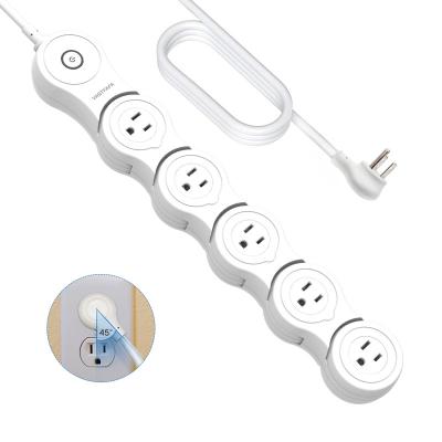 China ABS+PC Flexible Swivel Power 6 Outlet Surge Protector Power Strip for sale