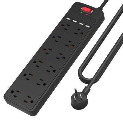 China 12 AC Outlets 4USB Multi-Function Extension Surge Protector Safety Power Strip Residential / Multi-Purpose for sale