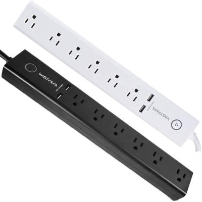 China Classic 6 Ways Residential/Multi-Purpose US Power Socket and USB Port Socket Power Strip CE Standard Surge Protector for sale