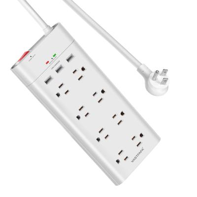 China 15A 1875W USA Standard 4 USB Ports 8 USB Ports 8 Charging Outlet Extension Outlet Color Band White Surge Protector for sale