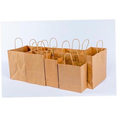 China Recyclable Wholesale White Gift With Rope Handles Custom Cheap Printed Bulk Extra Small Brown Paper Grocery Carry Bags for sale