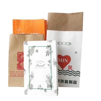 China Recyclable Biodegradable Waterfood Kraft Paper Custom Printed Fast Food Paper Bags, High Quality Paper Bag Grade Food Packaging Bag for sale