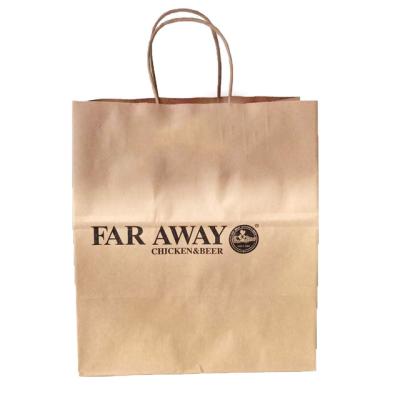 China Recyclable Customized Biodegradable Paper Kraft Shopping Bag With Logo Print for sale