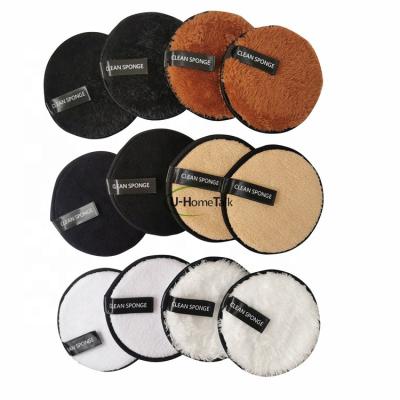 China Eco-friendly Women Microfiber Cloth Pads Remover Clean Face Sponge Makeup Remover Cotton Pads for sale