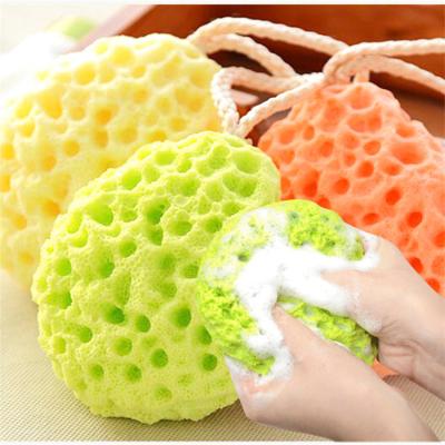 China All Natural Non-latex Honeycomb Shape Mesh Sponge Body Cleaning Ball Super Soft Bath Sponge Body Sponge for sale