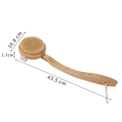 China EXFOLIATE Detachable Curved Body Dry Skin Bristle Wooden Handle Durable Natural Bath Brush for sale