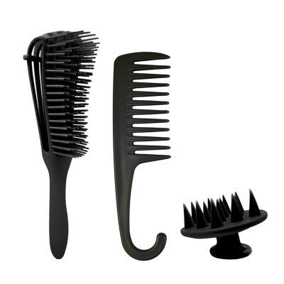 China Makeup Remove Wholesale Women's Detangling Hair Brush Plastic Handle Vented Eight Rows Octopus Ribbed Comb Hair Dryer Brush for sale