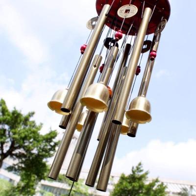 China Chinese Traditional Garden Deocration Amazing Tubes 10 5 Bells Yard Garden 85cm Bronze Outdoor Living Wind Chimes for sale