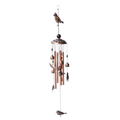 China Best Minimalist Gift Rings Decor For Garden Patio, Romantic Metal Hang Memorial Wind Chime Outdoor Bird 4 Bells Aluminum Tubes 6 Retro for sale