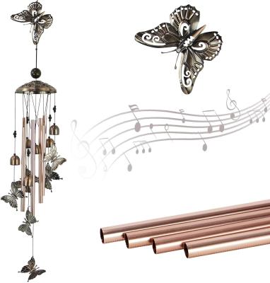 China 32.8 Inch Retro Metal Aluminum Alloy Hang Memorial Wind Chime Outdoor Wedding Gift Minimalist Single Clearance Butterfly for sale