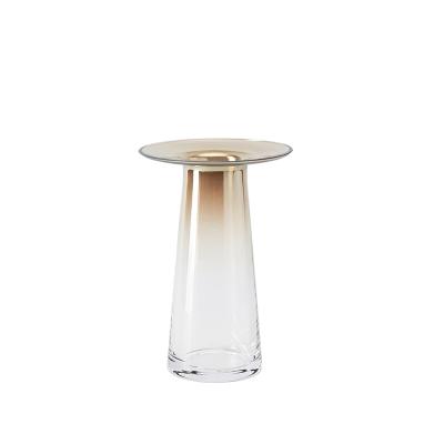 China Classic/Postmodern Nordic Transparent Inverted Vases Customized New Wholesale Home Decoration Glass Vase UFO Glass for sale