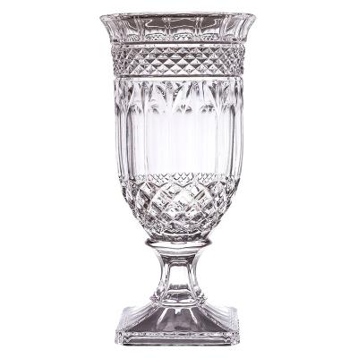 China Nordic Vase Home Decor Versailles Crystal Glass Vase Clear (16Dx33cmH) Customized Wholesale CLASSIC for sale