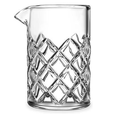 China Wholesale Customized Thick Bottom CLASSIC Crystal Mixing Glass Professional Seamless 25 oz Cocktail Mixing Glass for sale