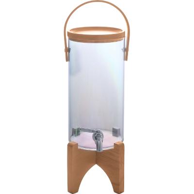 China Home Decor Wedding Decoration Wholesale Customized Large Iridescent 2.8Liter Glass Drink Dispenser Home Decorative With Wooden Stand for sale