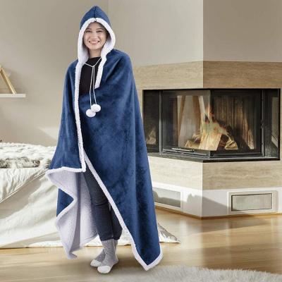 China Amazon Sherpa Big Sale Sherpa Hoodie Wearable Covering Sweatshirt Non-Toxic Warm Oversized Blanket Covering Hoodie for sale