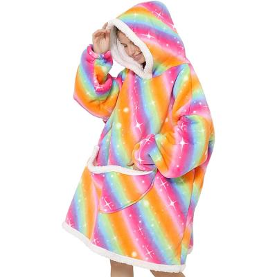 China 2022 Hot Sale Non-Toxic Galaxy Hoodie Oversized Hoodie Wearable Sherpa Covering With Pocket For Adults for sale