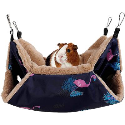 China Hot Sale Amazon Small Animals Hammock Double-Layer Pet Hammock Hanging Grooming Aid Small Pet Cage for sale