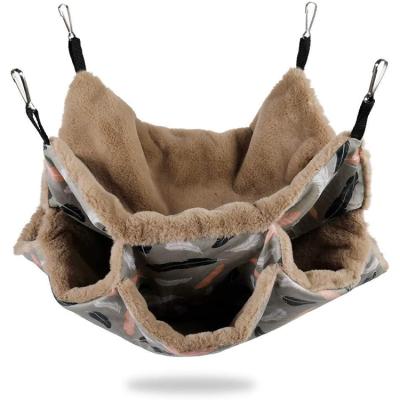 China Small Animals Pet Hammock Bed Nap Sack Swing Warm Bag Pet Sleeper Hanging Cage Bunkbed For Parrot Ferret Sugar Glider Rat for sale