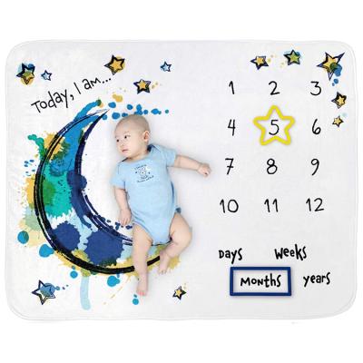 China Baby Milestone Folded Blanket For Growth Photos Soft Baby For Newborn Baby Shower for sale