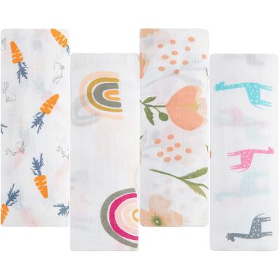 China Folded Large Baby Shower Gift 100% Cotton Baby Muslin Blanket Wraps Super Soft 2 Layers for sale