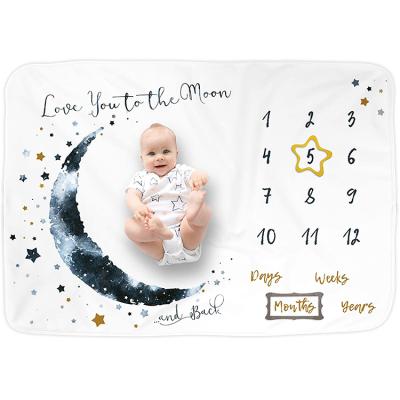 China Super Soft Premium Soft Fleece Monthly Baby Blanket Flannel Baby Milestone Blanket Baby Milestone Photo Props For Newborn for sale