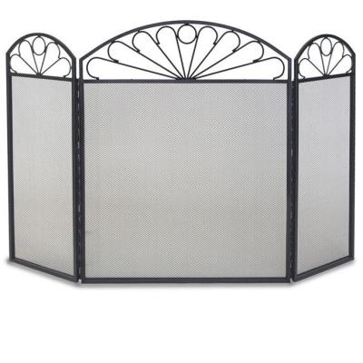 China 3 Panel Iron Wrought Iron Fire Spark Guard Indoor Outdoor Fireplace Screens For Wood Burning Fireplace for sale